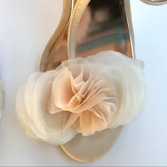 Badgley Mischka Wedge Sandals Gorgeous Sz 9 - Picture 5 of 5