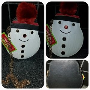 Snowman Jeweled Chain Crossbody Bag