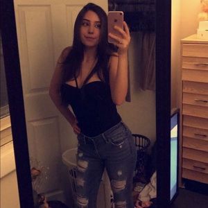 Black strappy body suit