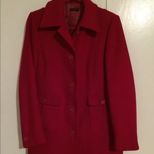 Red J Crew long winter coat size 6