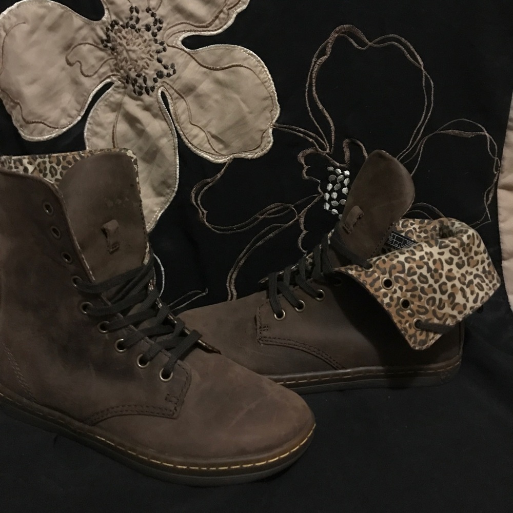Brown/Leopard Print Dr. Marten’s Boots