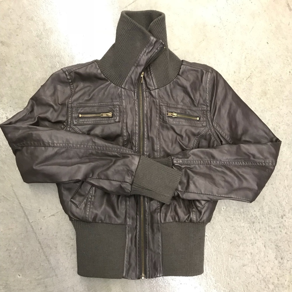 Ambiance Apparel • Vegan Leather Bomber Jacket