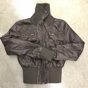 Ambiance Apparel • Vegan Leather Bomber Jacket