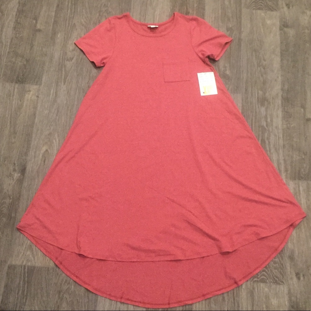 Lularoe Carly Heathered Red XXS Floral Leggings OS
