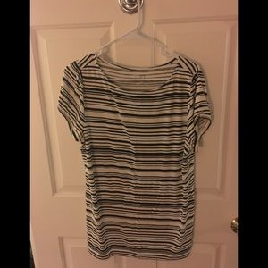 Ann Taylor loft blue and white striped tshirt