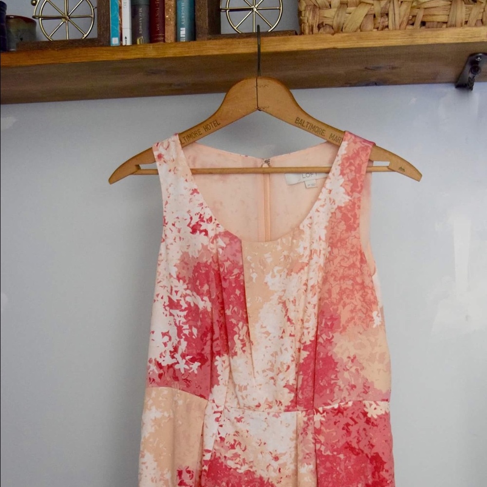 LOFT Pink Floral Dress - Picture 3 of 4
