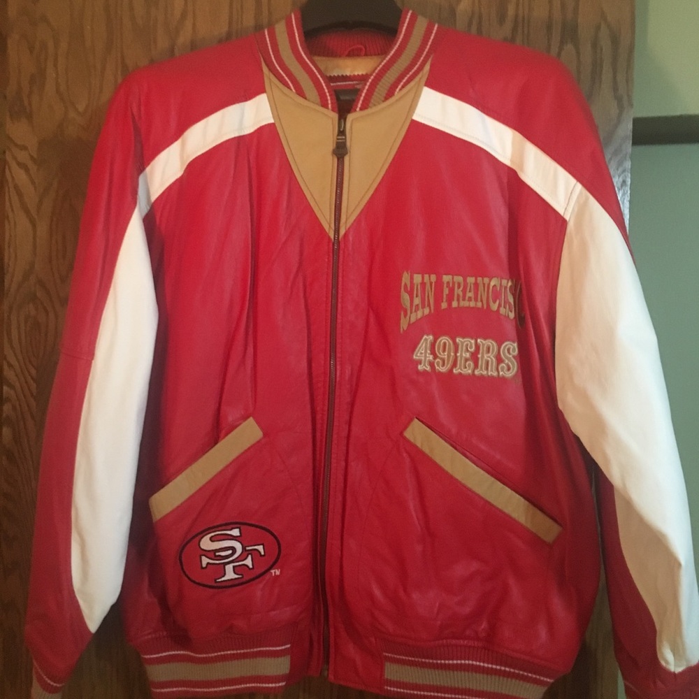 Men’s leather San Francisco’s 49’s jacket