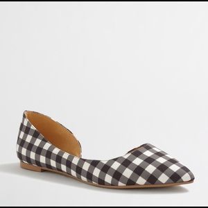 J.crew Classic D'orsay Flats In Gingham Size 9