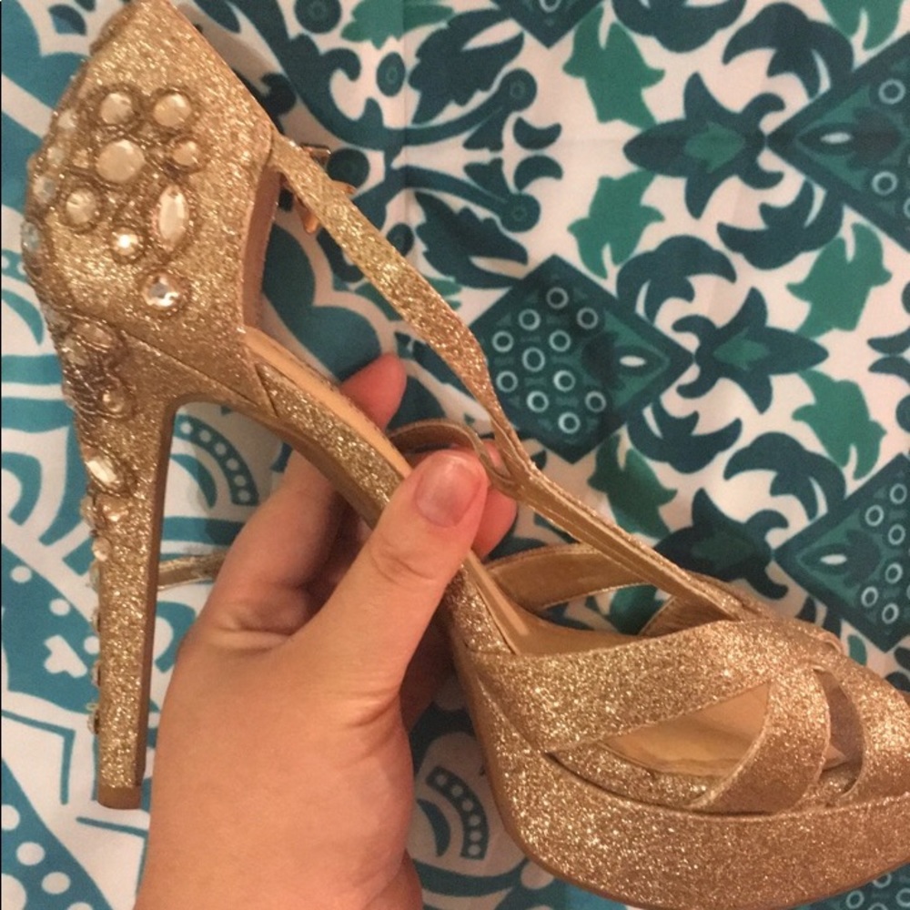 Gianni Binni Gold Sequin Shoes