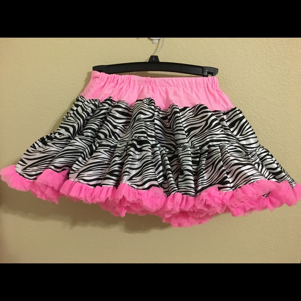 Fluffy pink and zebra Tutu or skirt for girls