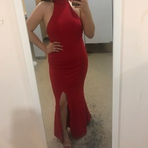 Missguided Red Backless Dress