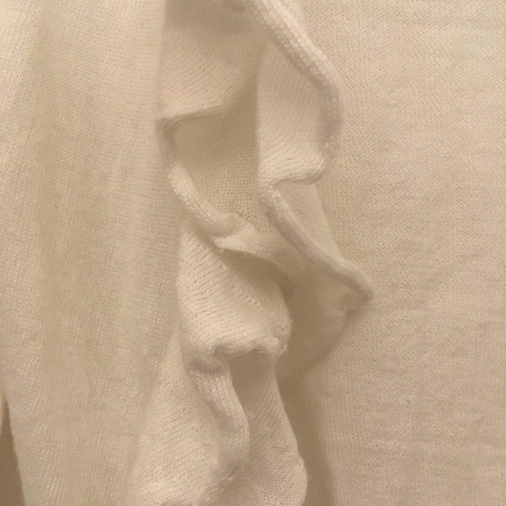 White knit cardigan sweater