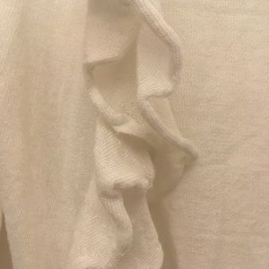 White knit cardigan sweater