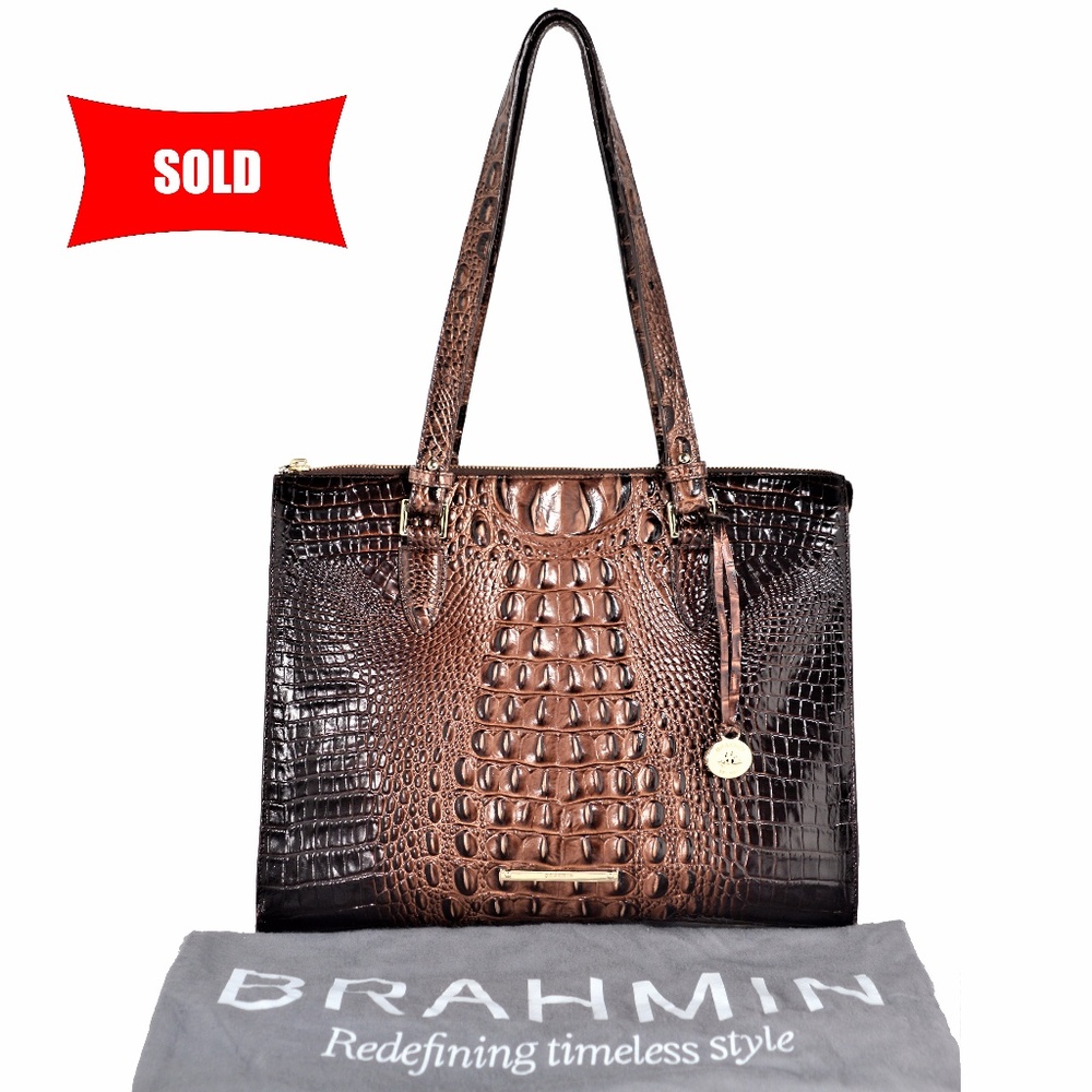 BRAHMIN MELBOURNE ANYWHERE TOTE IN BRUNELLO