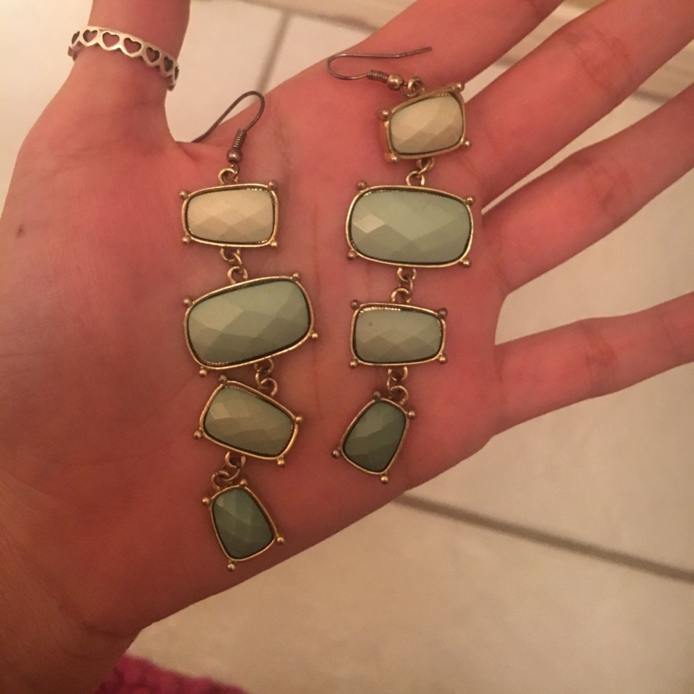 Ombré green earrings