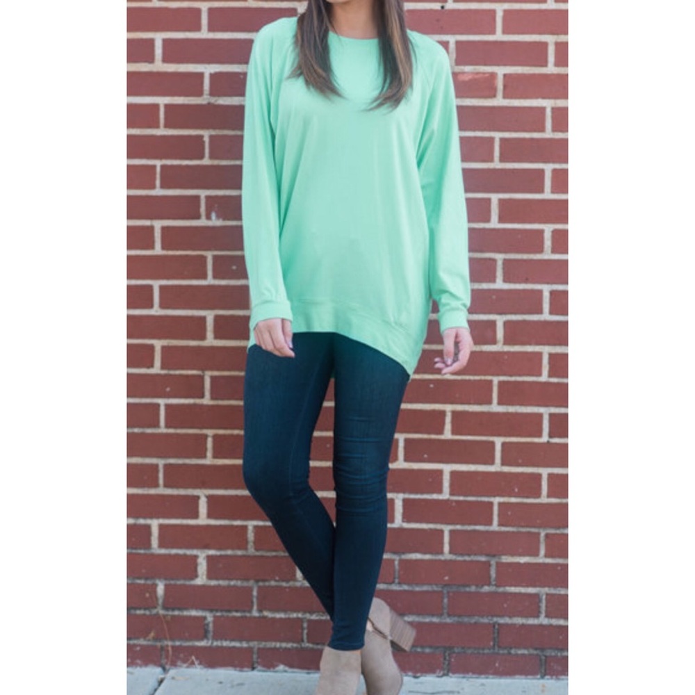 Mint Slouchy Dolman Tunic