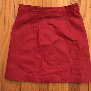 Berman's Vintage Red Leather Pencil Skirt