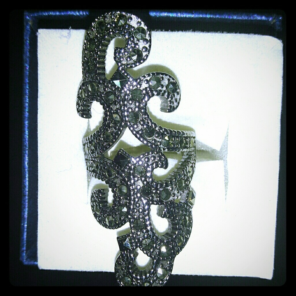 Swiss Marcasite Black Ring