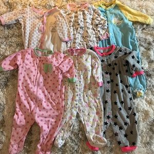 6 month pajamas sleepers - footed and unfooted