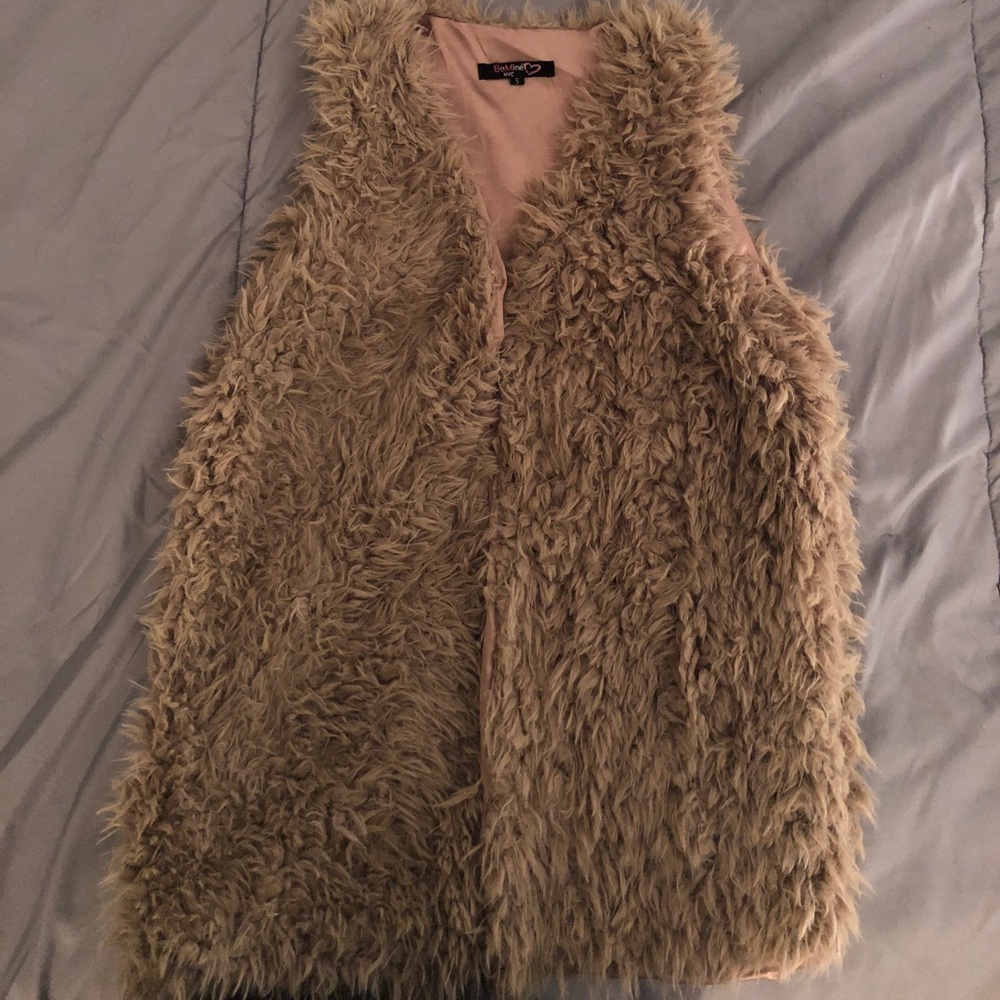 Tan fur vest
