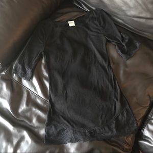 Free People Intimately / Black Top W/ Lace Trim, S