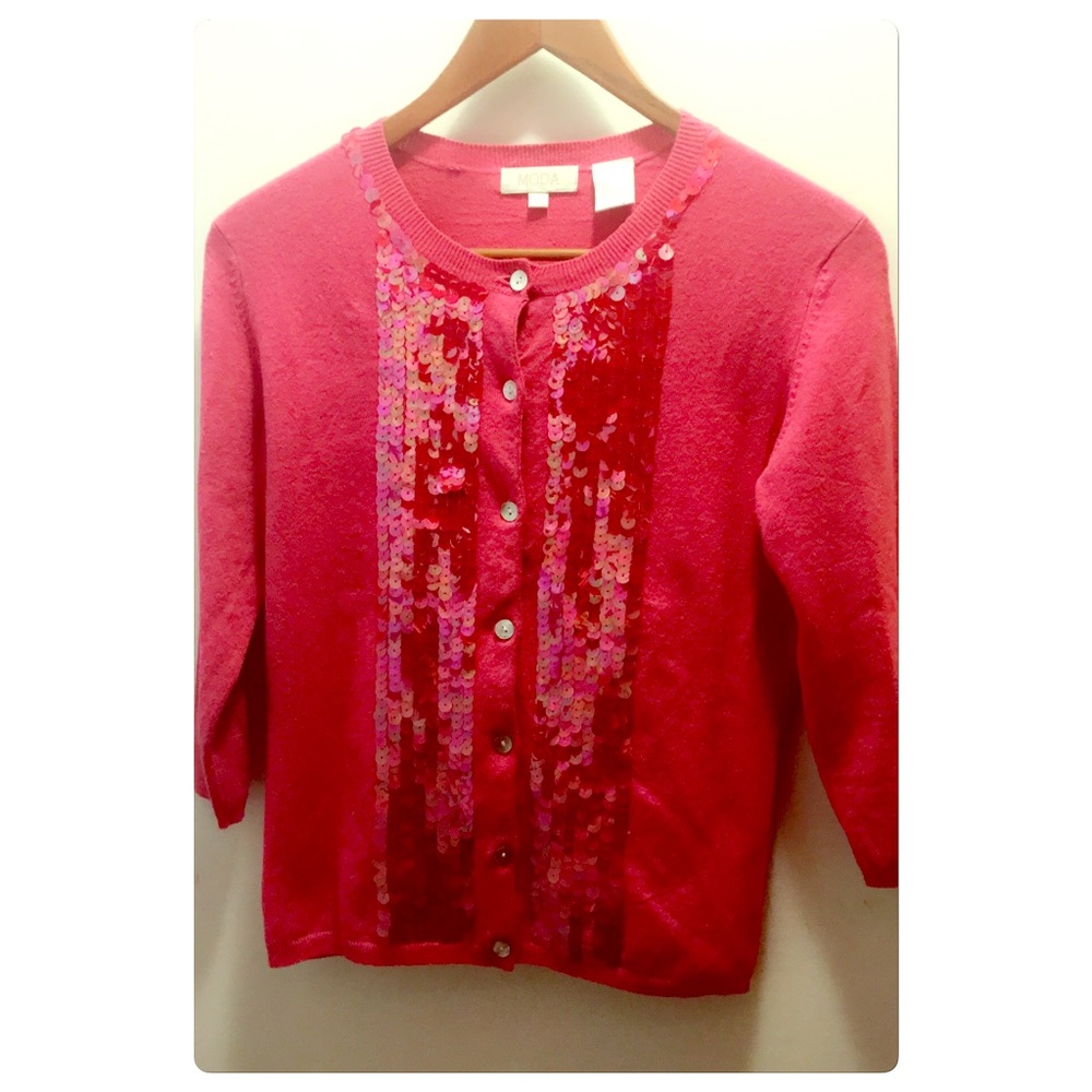 Pink mods sequins cardigan