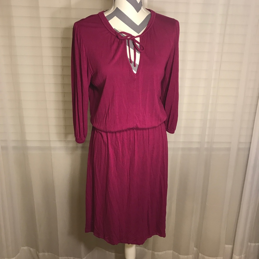 GAP // 3/4 sleeve wine color dress, Medium