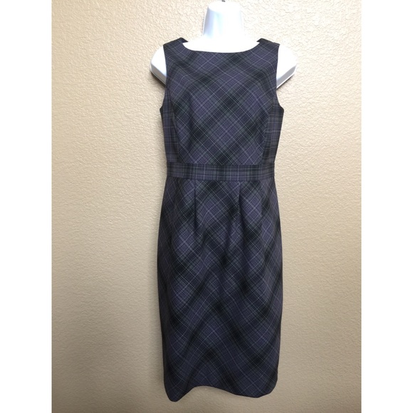 NWOT Merona work midi fitted dress - gray / purple - Picture 1 of 4