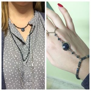 Jade & Jasper Gray Hand Chain