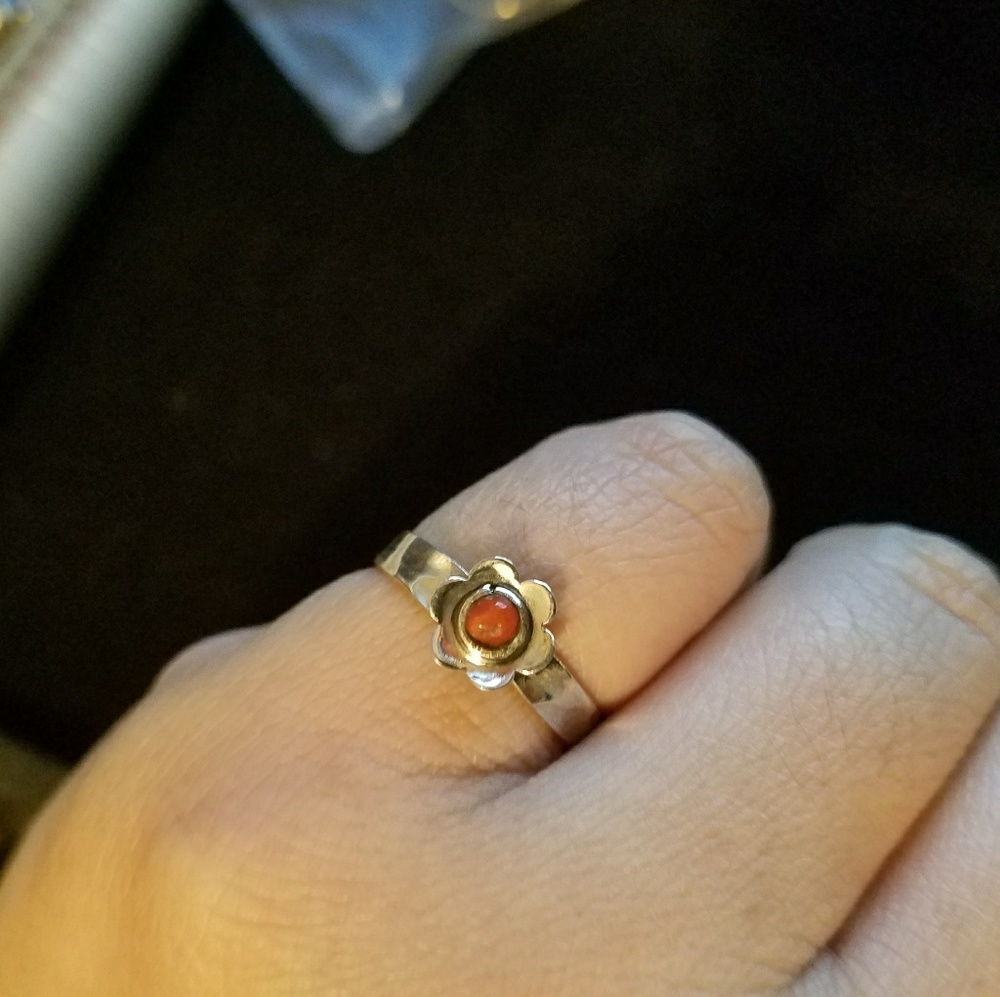 Sterling Silver Ring With Carnelian Stone