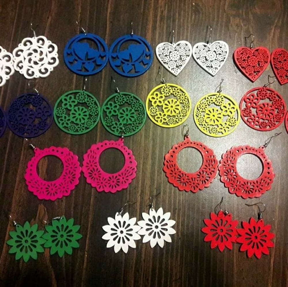 HANDMADE Wooden Earrings, assorted colors & styles