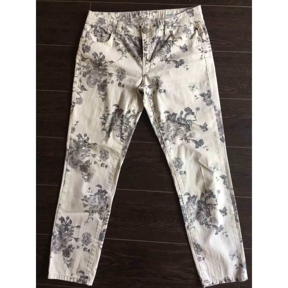 INC skinny leg regular fit floral jeans
