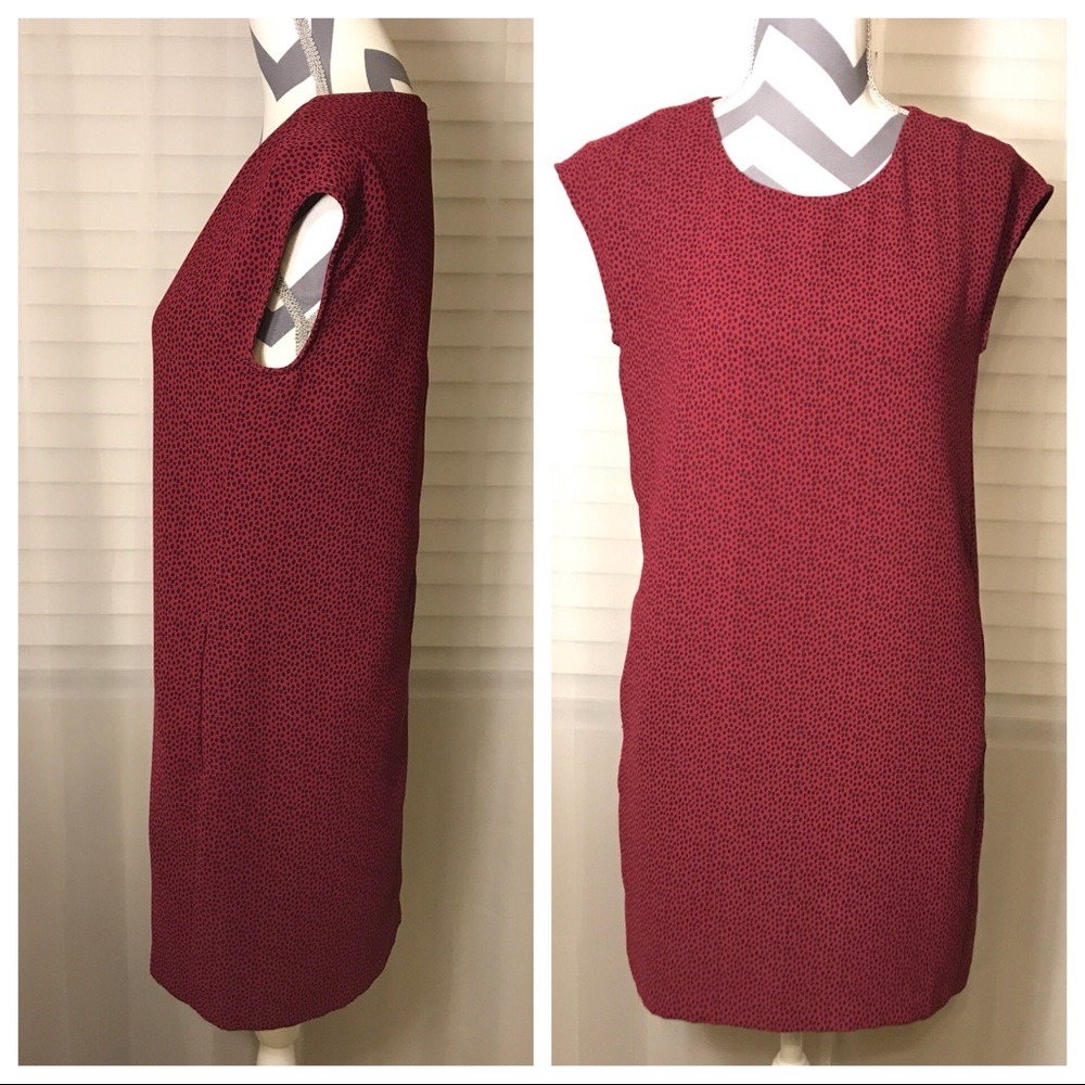 Ann Taylor Loft Red & Black Dress w/ Pockets, XS