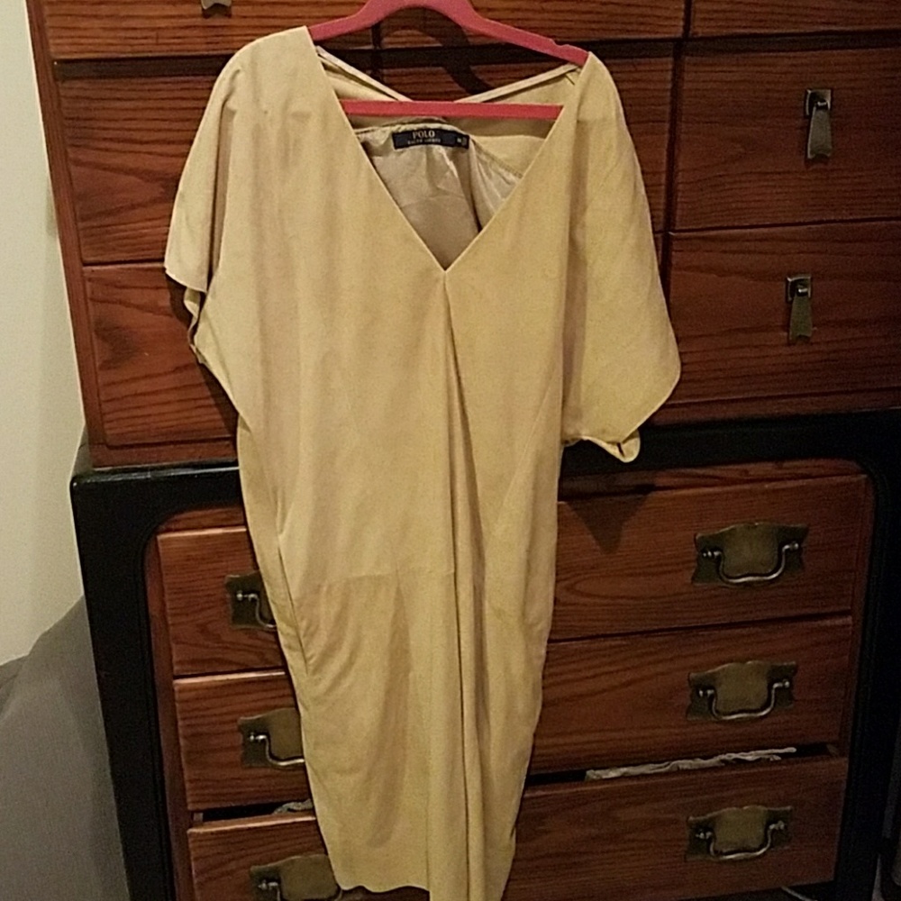 Tan suade polo dress