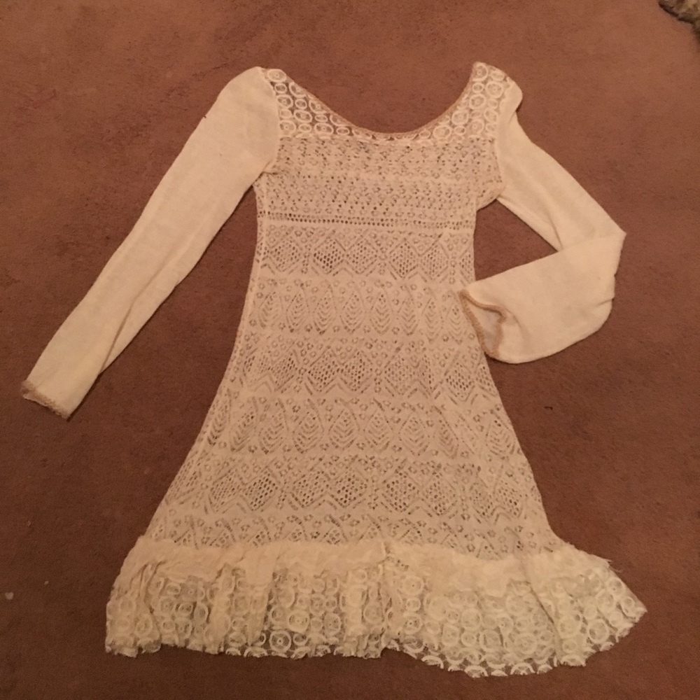 Free People Long Sleeve Sweater Dress scoop neck
