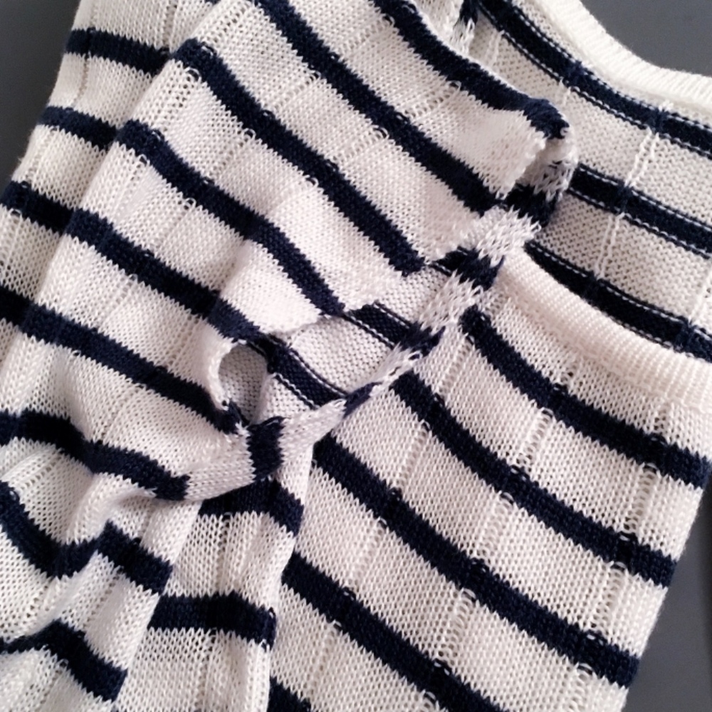[lf] millau crop boxy s/s striped sweater - Picture 7 of 7