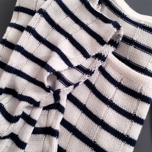 [lf] millau crop boxy s/s striped sweater - Picture 7 of 7