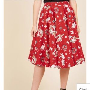 Hell Bunny Santa Baby One More Time A Line Skirt