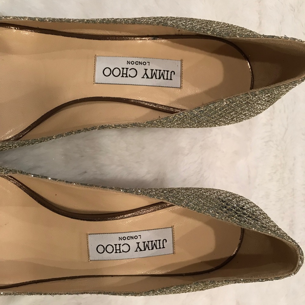 SOLD! Jimmy Choo Champagne Peep Toe Pumps - Picture 8 of 8