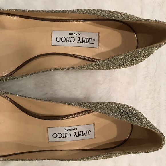 SOLD! Jimmy Choo Champagne Peep Toe Pumps - Picture 8 of 8