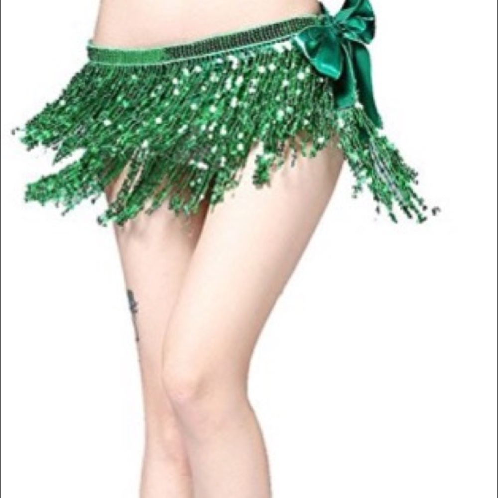 Green Sequin Belly Dance Costume - image 2