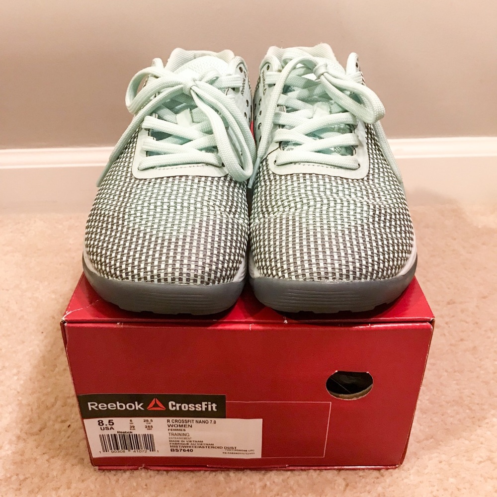 Reebok Nano 7, Size 8.5, Mist/white/asteroid