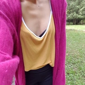 Fuzzy hot pink knee length robe.