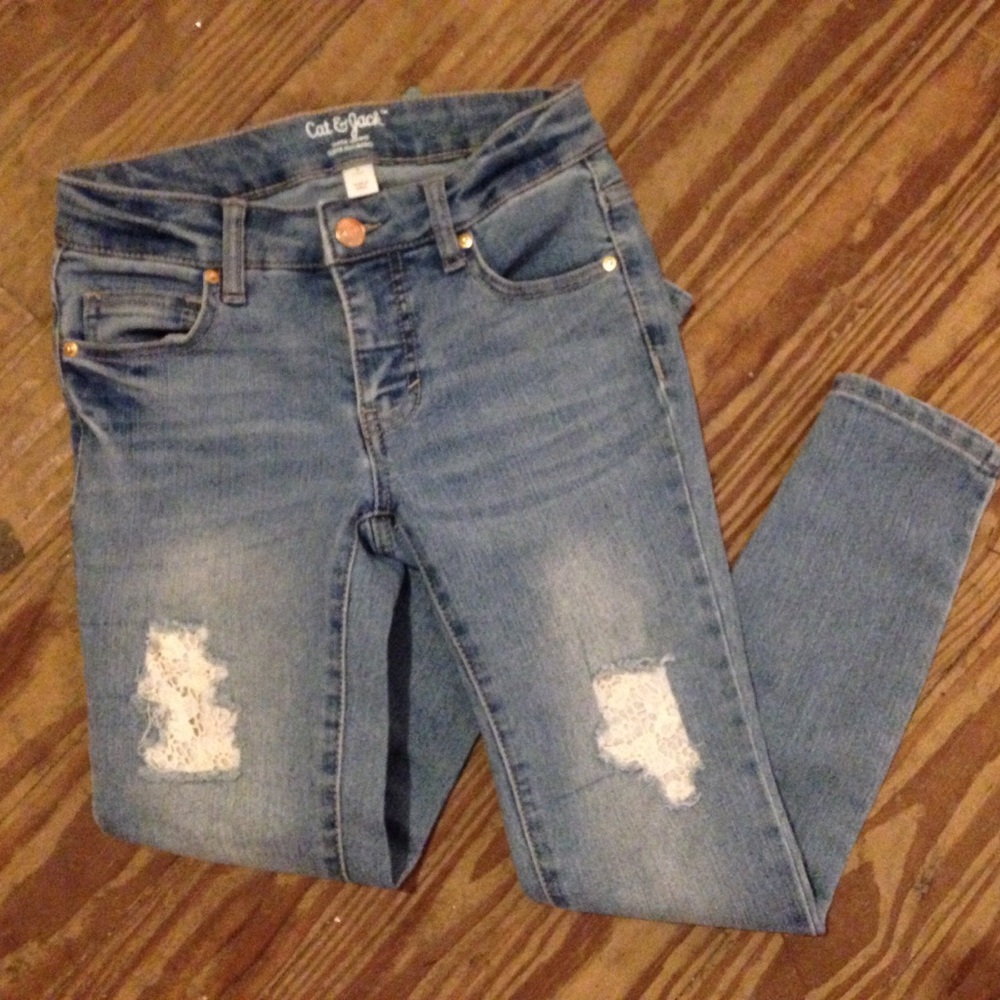 Girls doily jeans Cat and Jack worn Super skinny