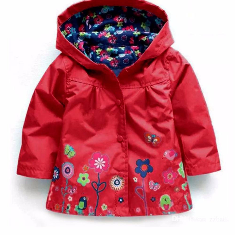 Flower-Print-Fully-Lined-Toddler-Raincoat  Flower