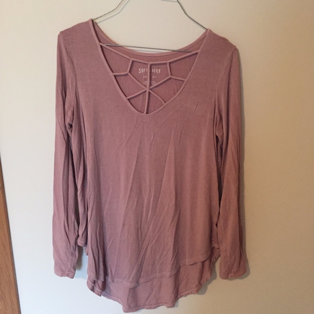 American Eagle Blush Pink Long Sleeve