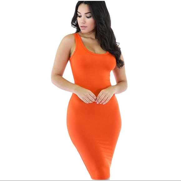 tangerine bodycon dress