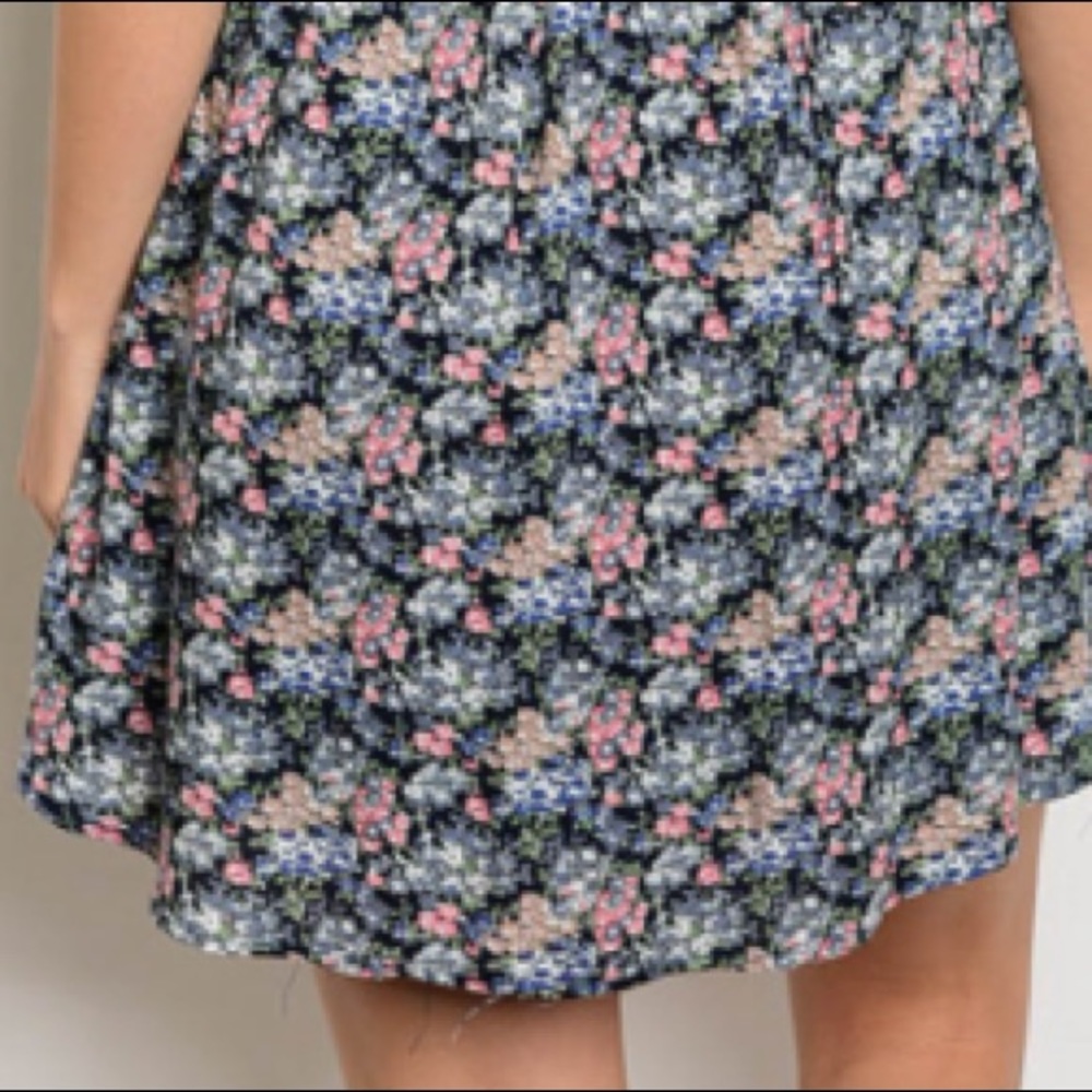 Navy & pink print smock waist printed dress, NEW! - Picture 8 of 8