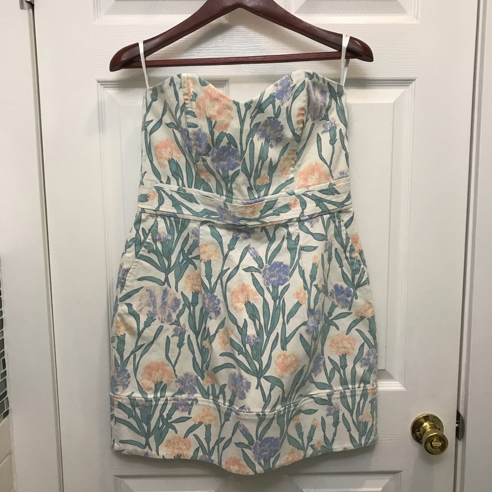 French Connection Strapless Carnation Dress