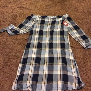 Women's Plaid Off the Shoulder Dress